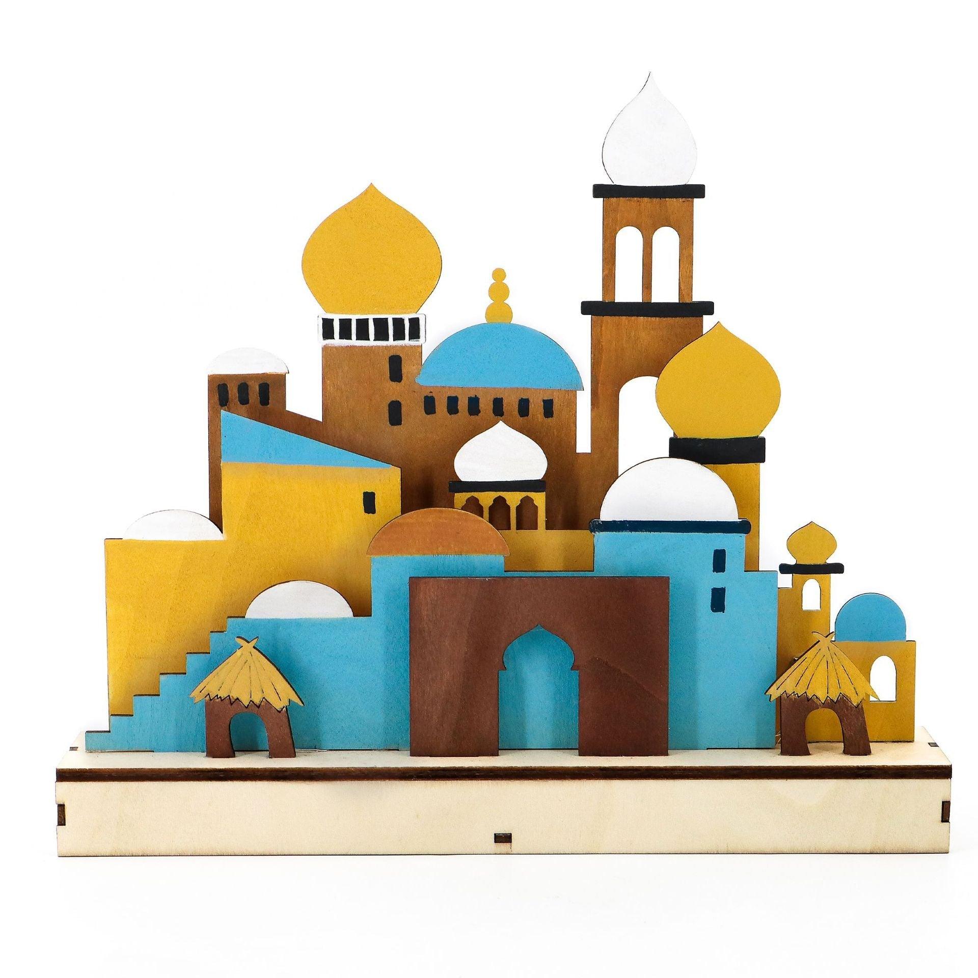 MR059 Wooden LED MASJID Shape Atmosphere Light
