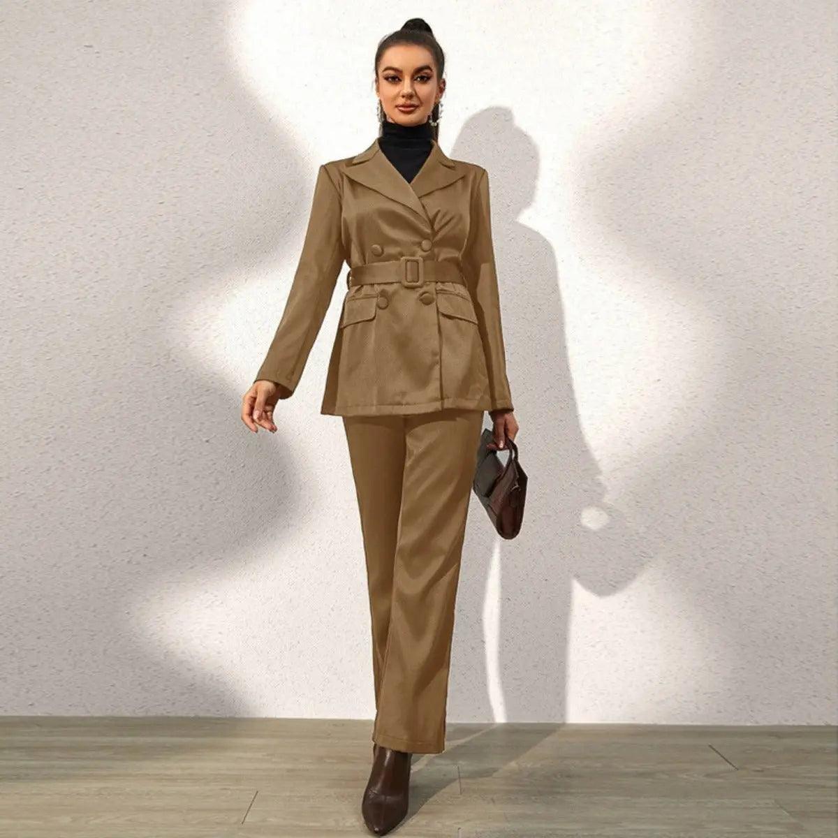 MS012 Formal Four Piece Office Lady Suit Set Work Blazer Jacket Pant
