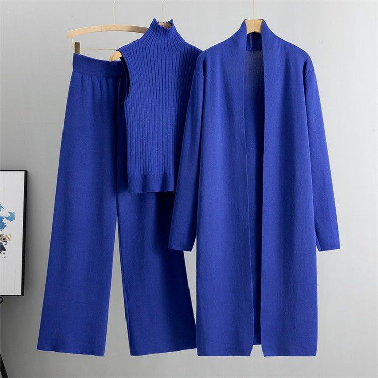 Sweater Set with Sleeveless Vest 3-Piece Set(MS032)
