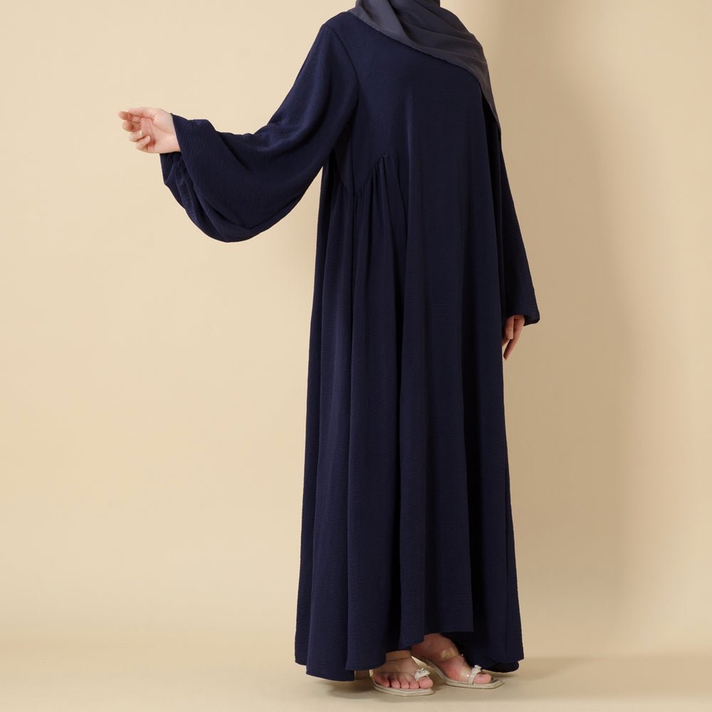 Relaxed Fit Lantern Sleeves Crepe Abaya (MA190)
