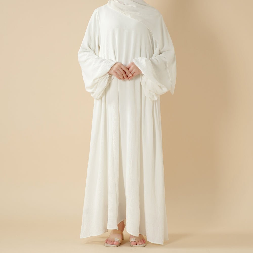 Relaxed Fit Lantern Sleeves Crepe Abaya (MA190)