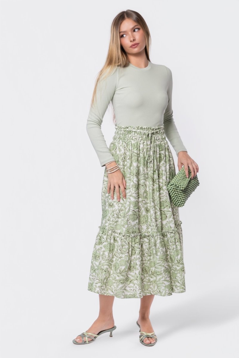 Nancy Skirt (White/Green)