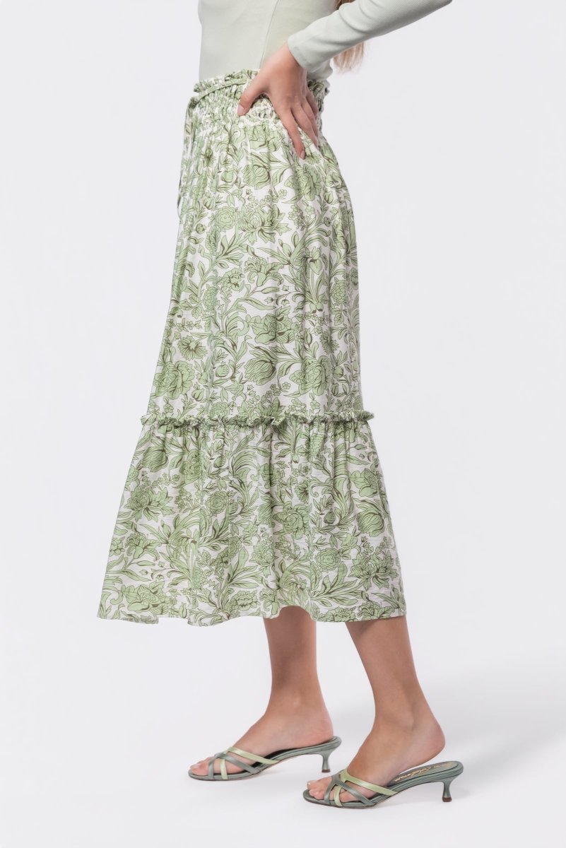 Nancy Skirt (White/Green)