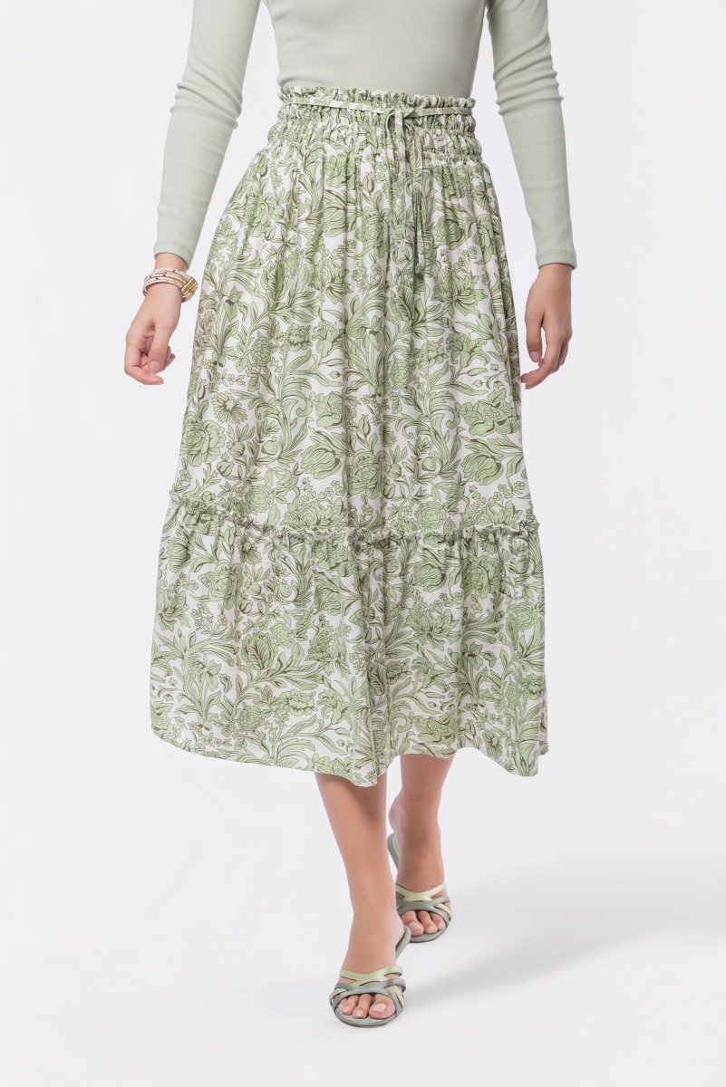 Nancy Skirt (White/Green)