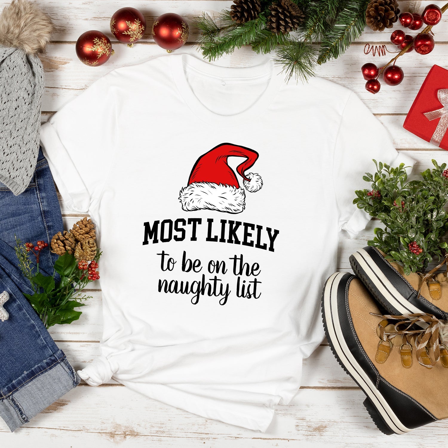Most Likely To Christmas Family Holiday Memories And Cozy Gatherings Comfort Colors Tee