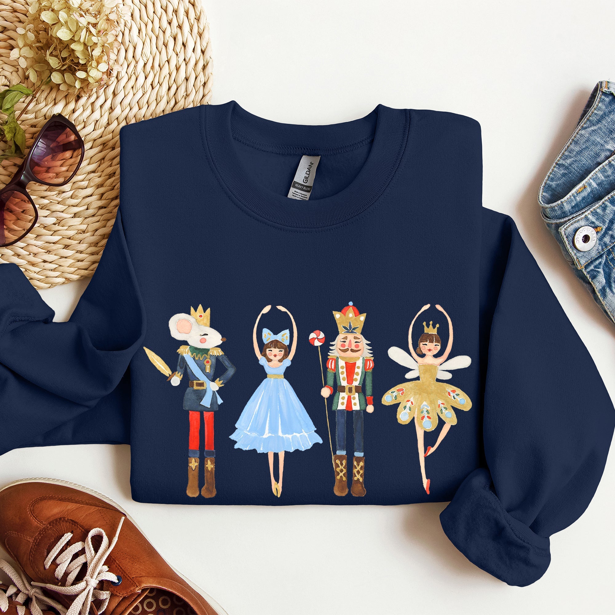 Nutcracker Ballet Christmas Scene Artwork Inspires Festive Ornaments And Classic Dance Imagery Sweatshirt