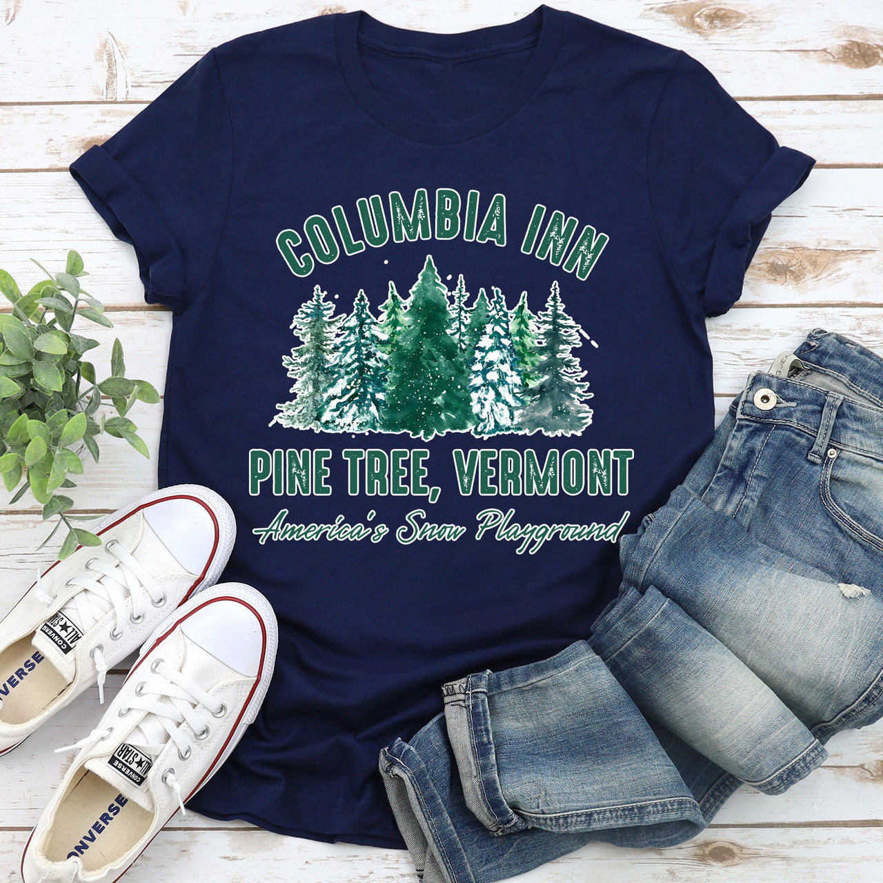 Columbia Inn White Christmas Movie Classic Musical Showtune Nostalgia Holiday Film Graphic Tee
