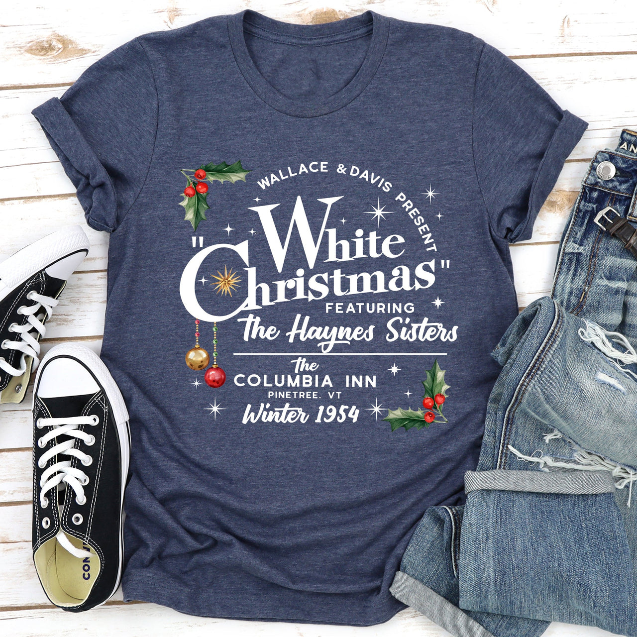 White Christmas Movie Poster Classic Edition Vintage Style Holiday Film Graphic Tee
