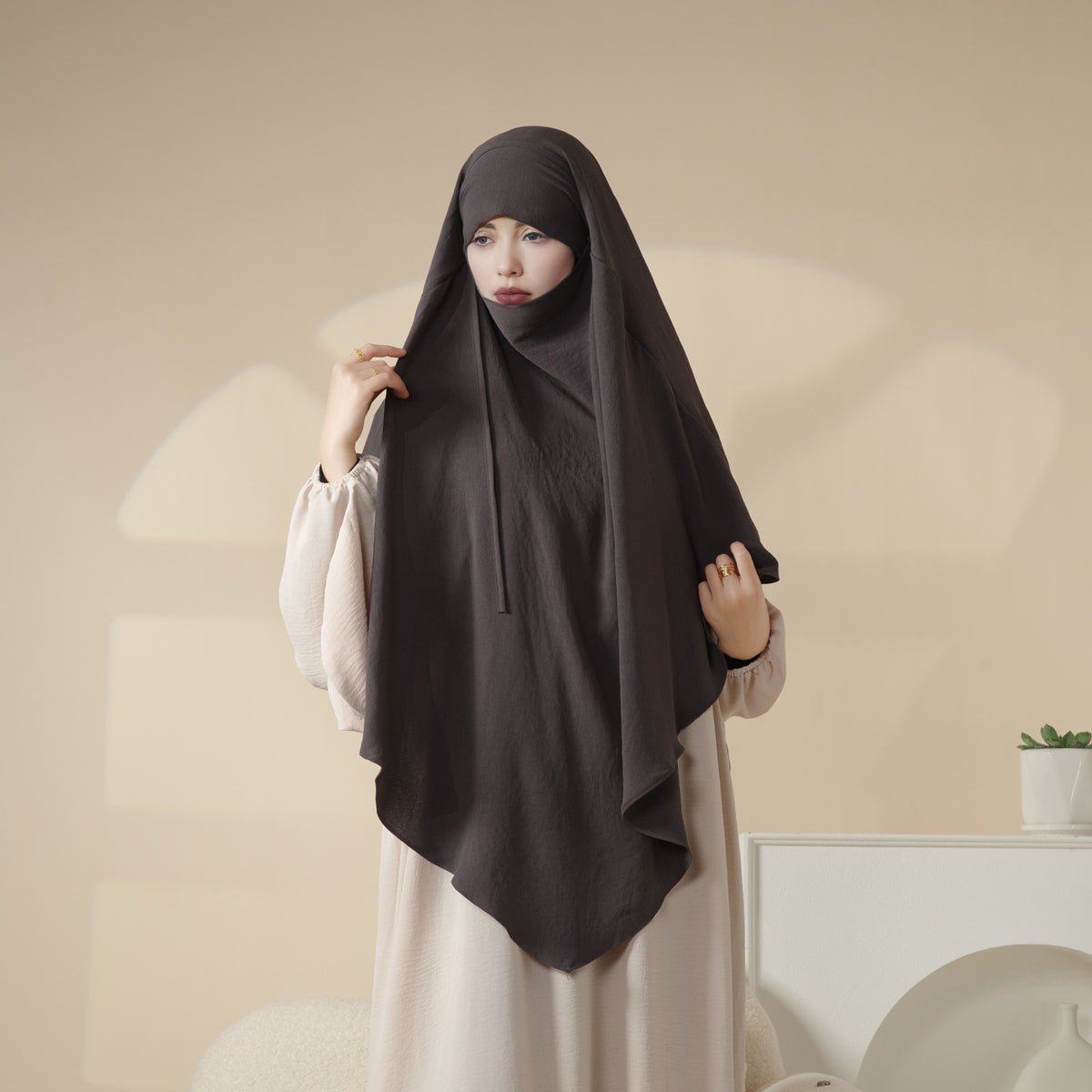 New Crepe 1-Layer Khimar | Soft Crepe Material Khimar (MK009)