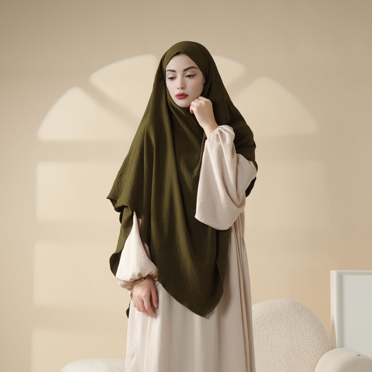 New Two-Layer Crepe Khimar (MK010)