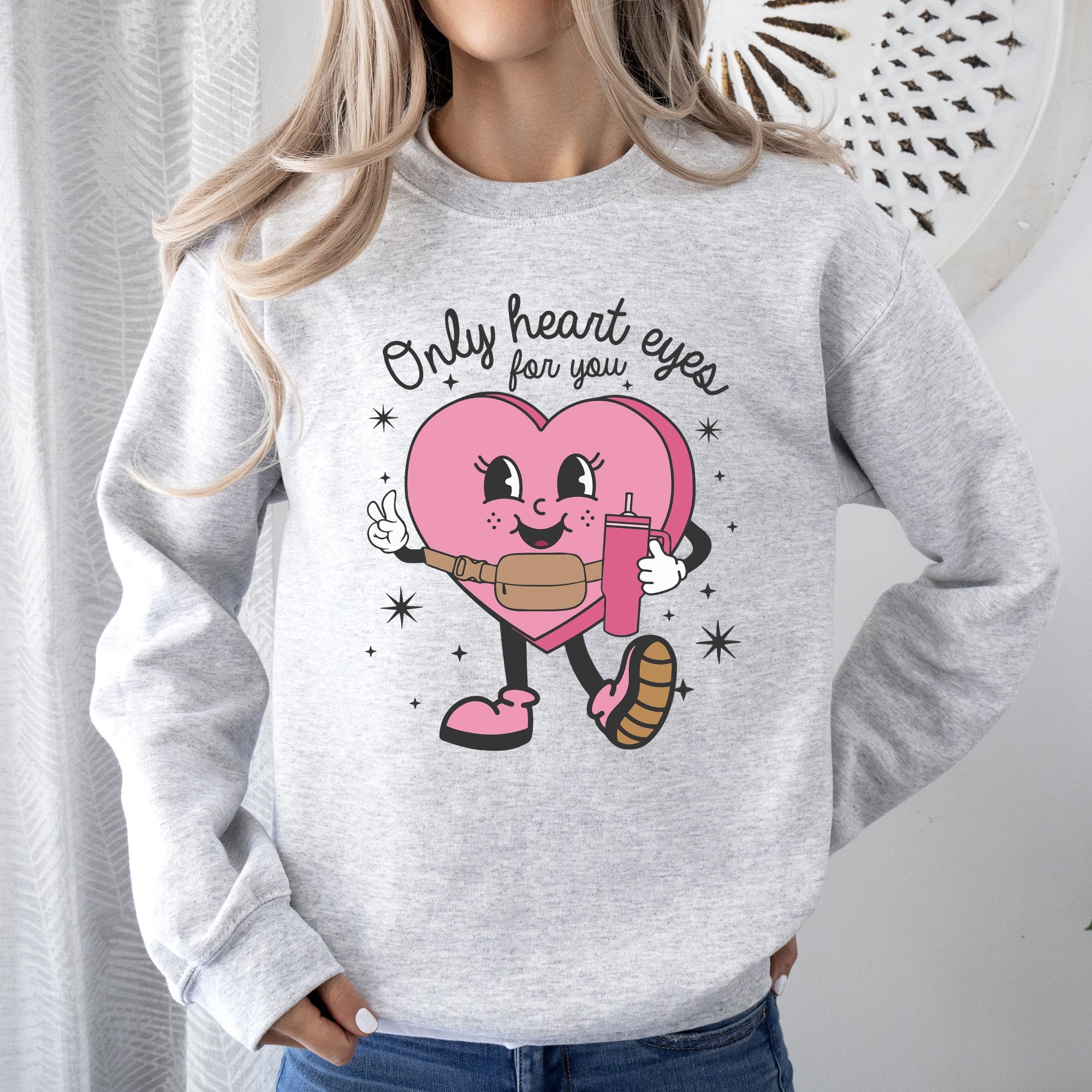 Only Heart Eyes For You Pink Heart Bougie Boojee Valentine Edition Limited Sweatshirt