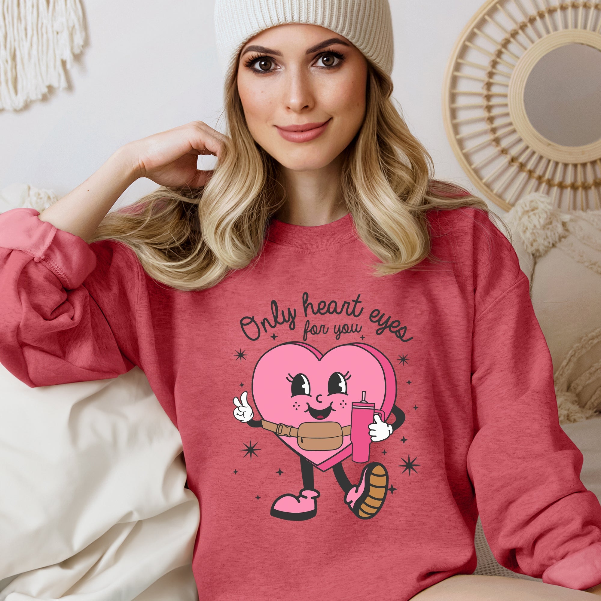Only Heart Eyes For You Pink Heart Bougie Boojee Valentine Edition Limited Sweatshirt