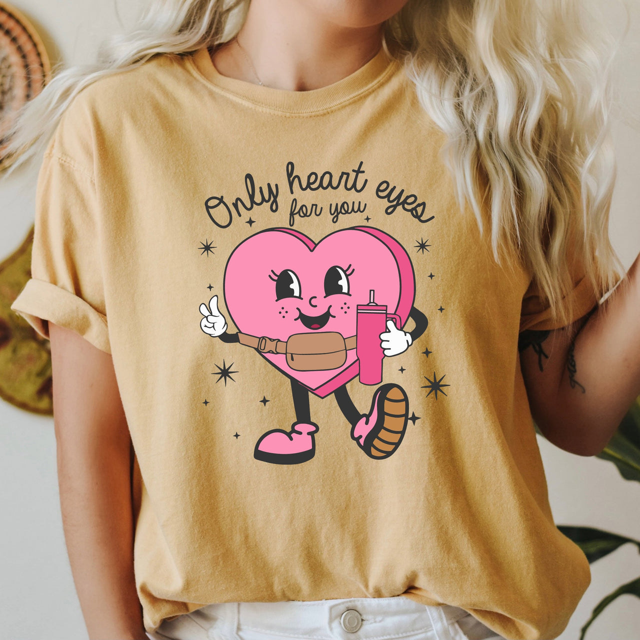 Only Heart Eyes For You Pink Heart Bougie Boojee Valentines Day Romance Edition Comfort Colors Tee