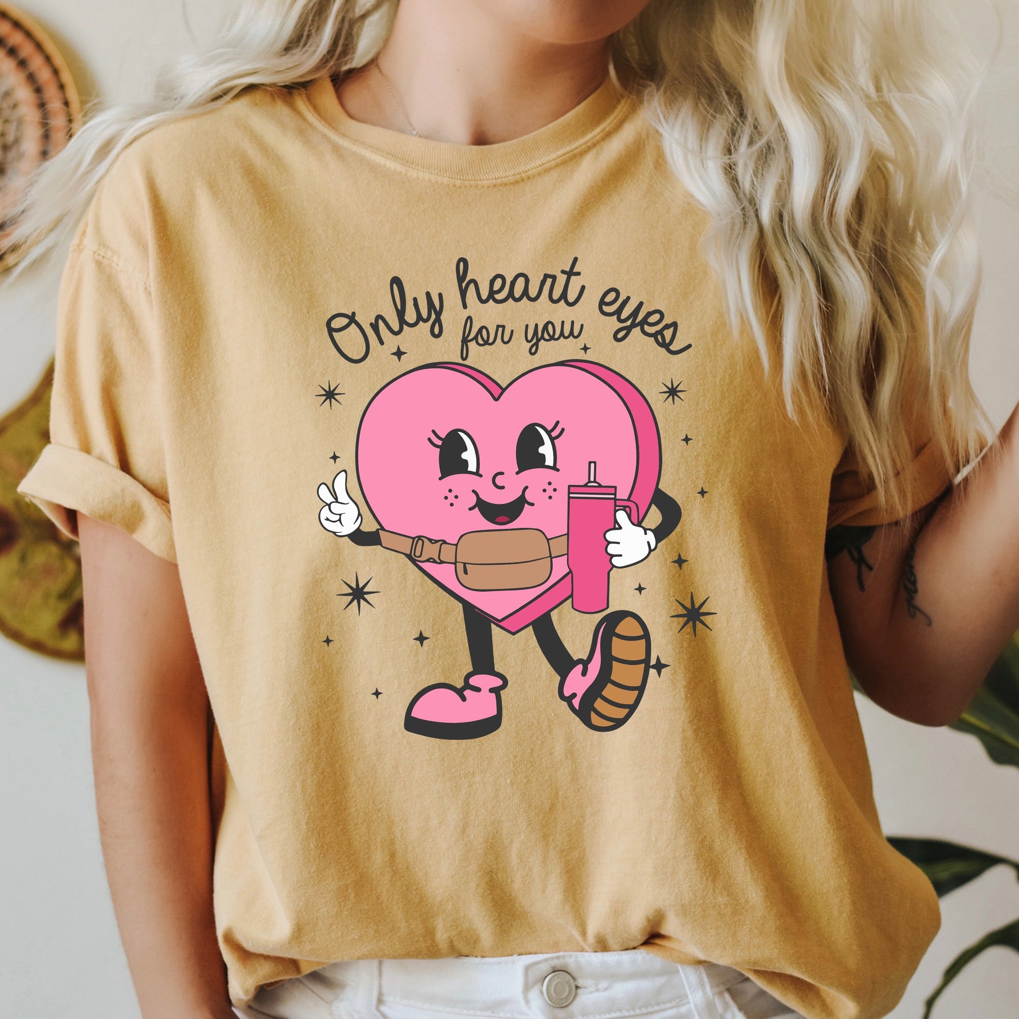 Only Heart Eyes For You Pink Heart Bougie Boojee Valentines Day Romance Edition Comfort Colors Tee