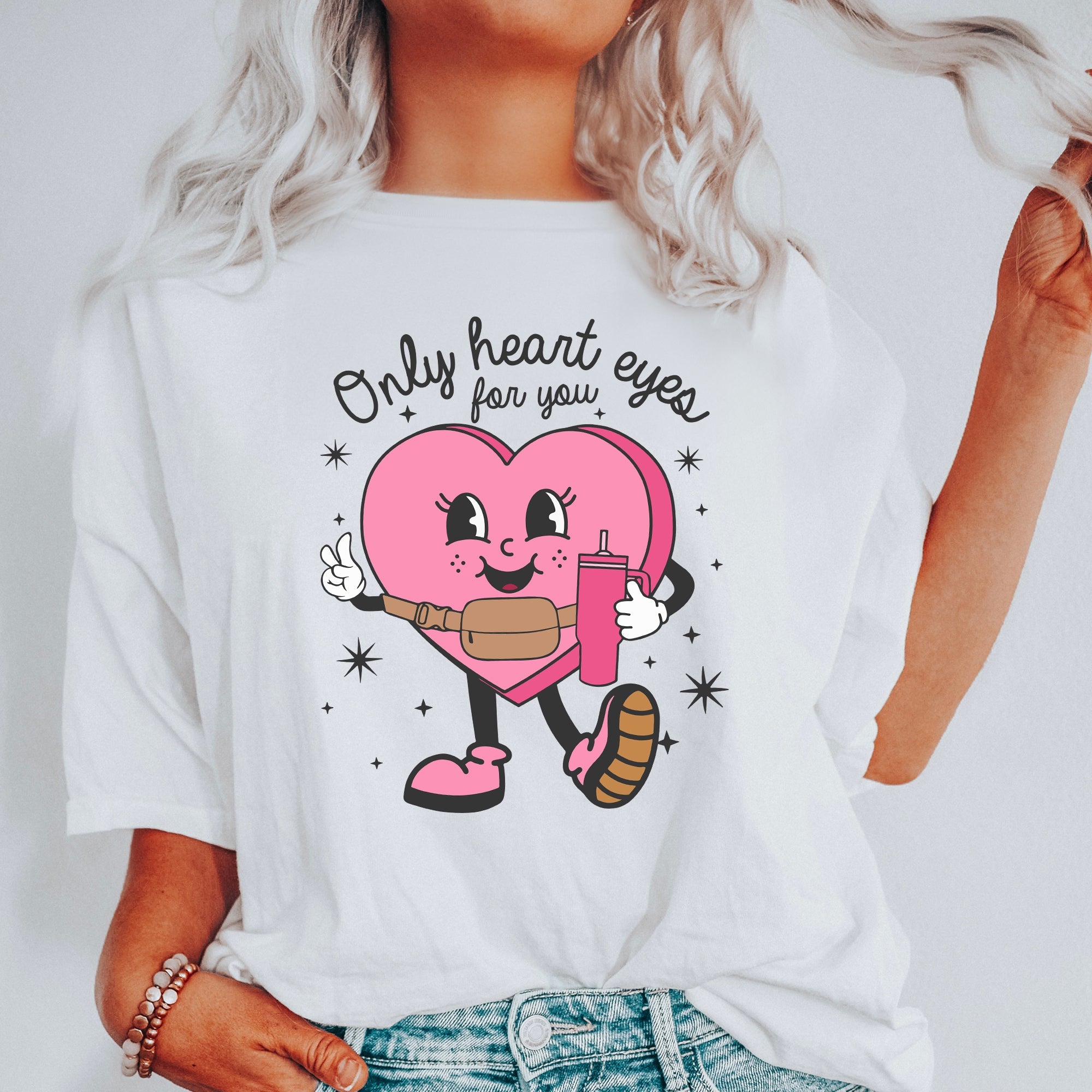 Only Heart Eyes For You Pink Heart Bougie Boojee Valentines Day Romance Edition Comfort Colors Tee