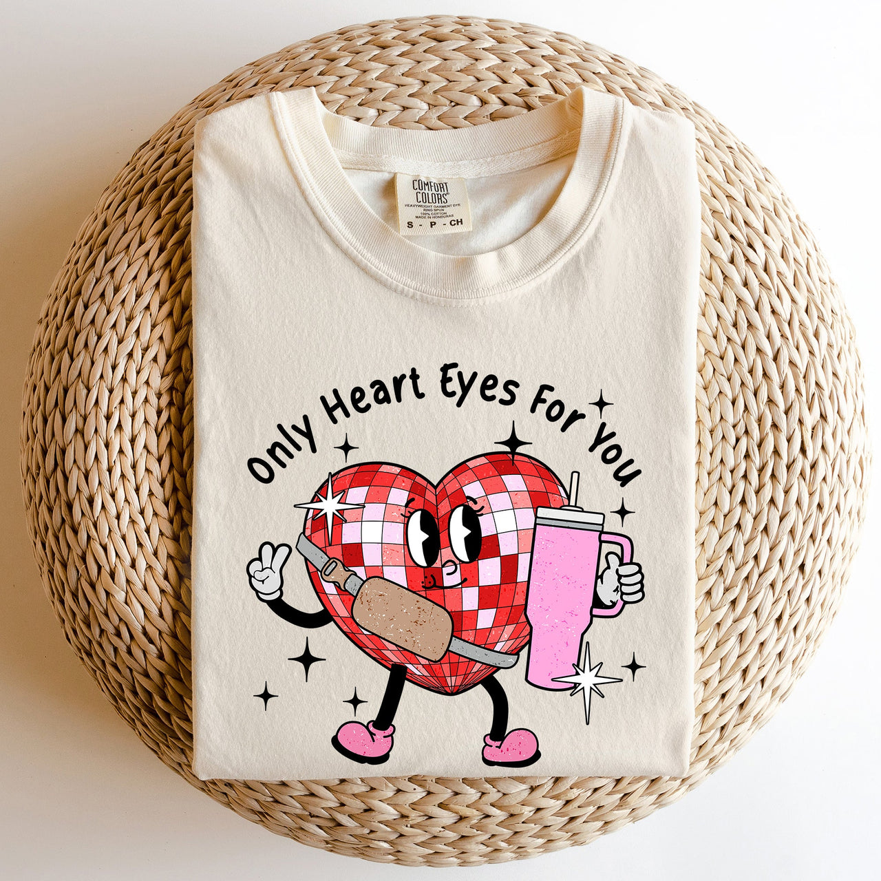 Only Heart Eyes For You Disco Heart Bougie Boojee Valentine's Day Comfort Colors Tee