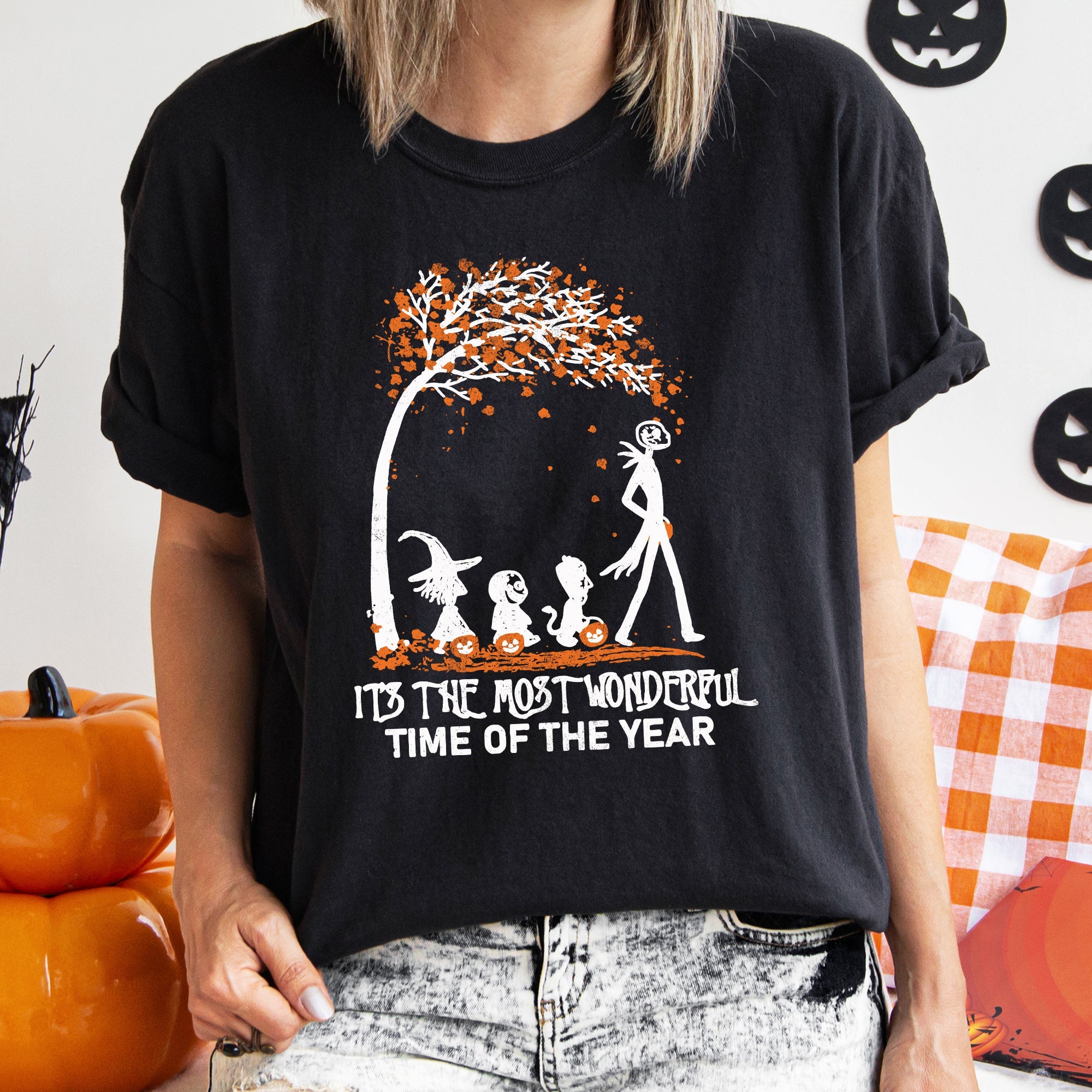 Orange Tree Retro Halloween Custom Artwork Design Collection Edition Comfort Colors Tee