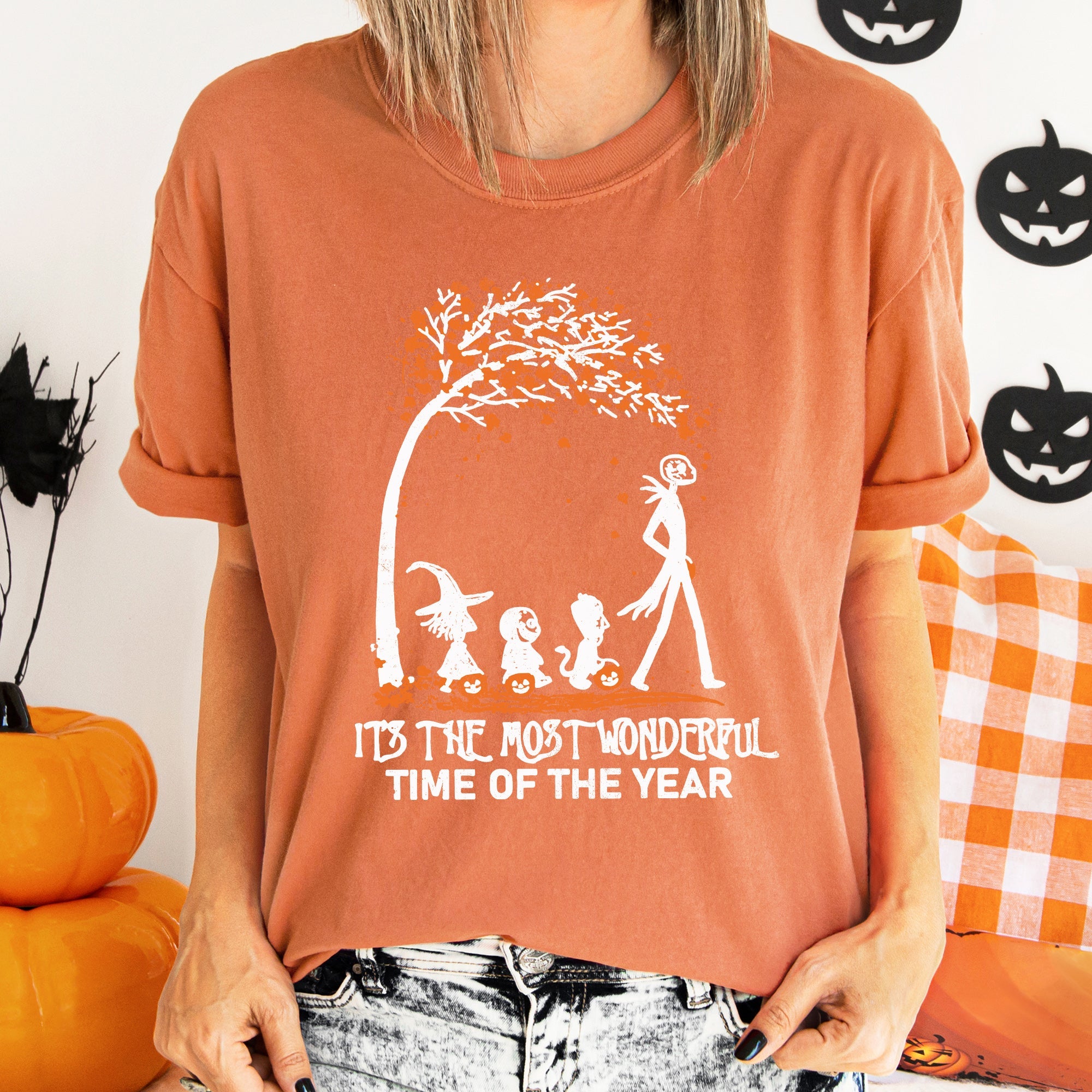Orange Tree Retro Halloween Custom Artwork Design Collection Edition Comfort Colors Tee