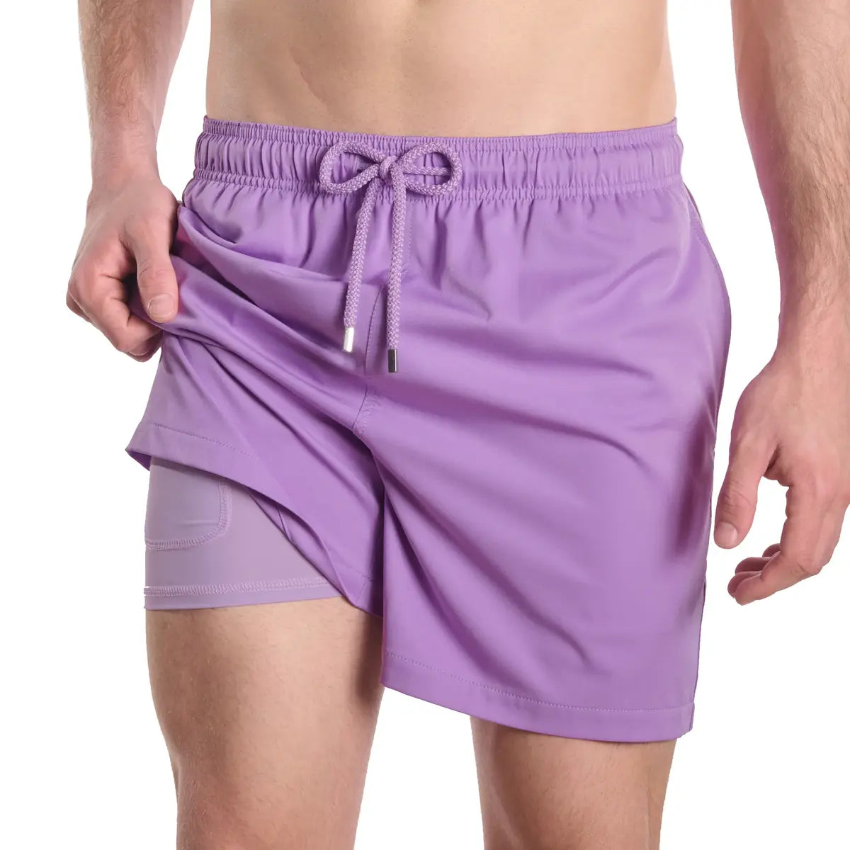 Men’s Premium Compression-Lined Hybrid Shorts – Orchid Bay