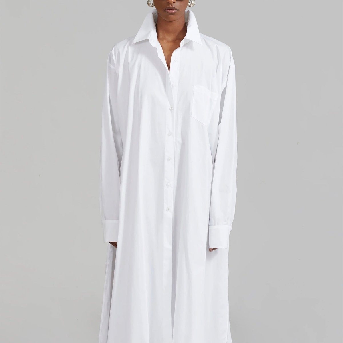 Oversized Shirt Dress with Side Slits(MS332)