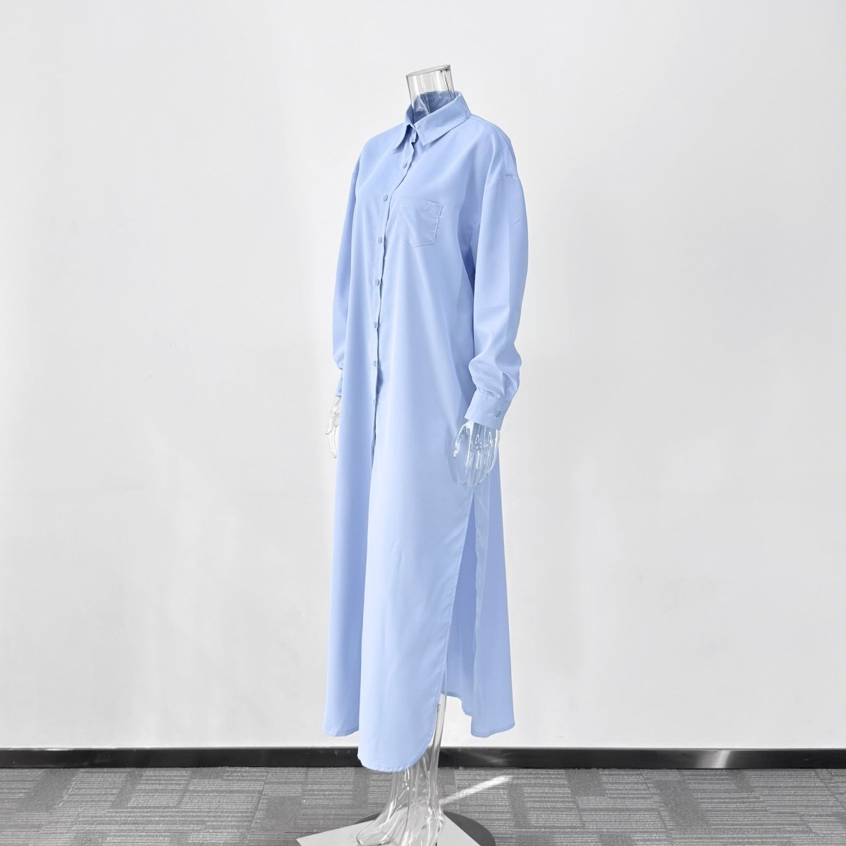 Oversized Shirt Dress with Side Slits(MS332)
