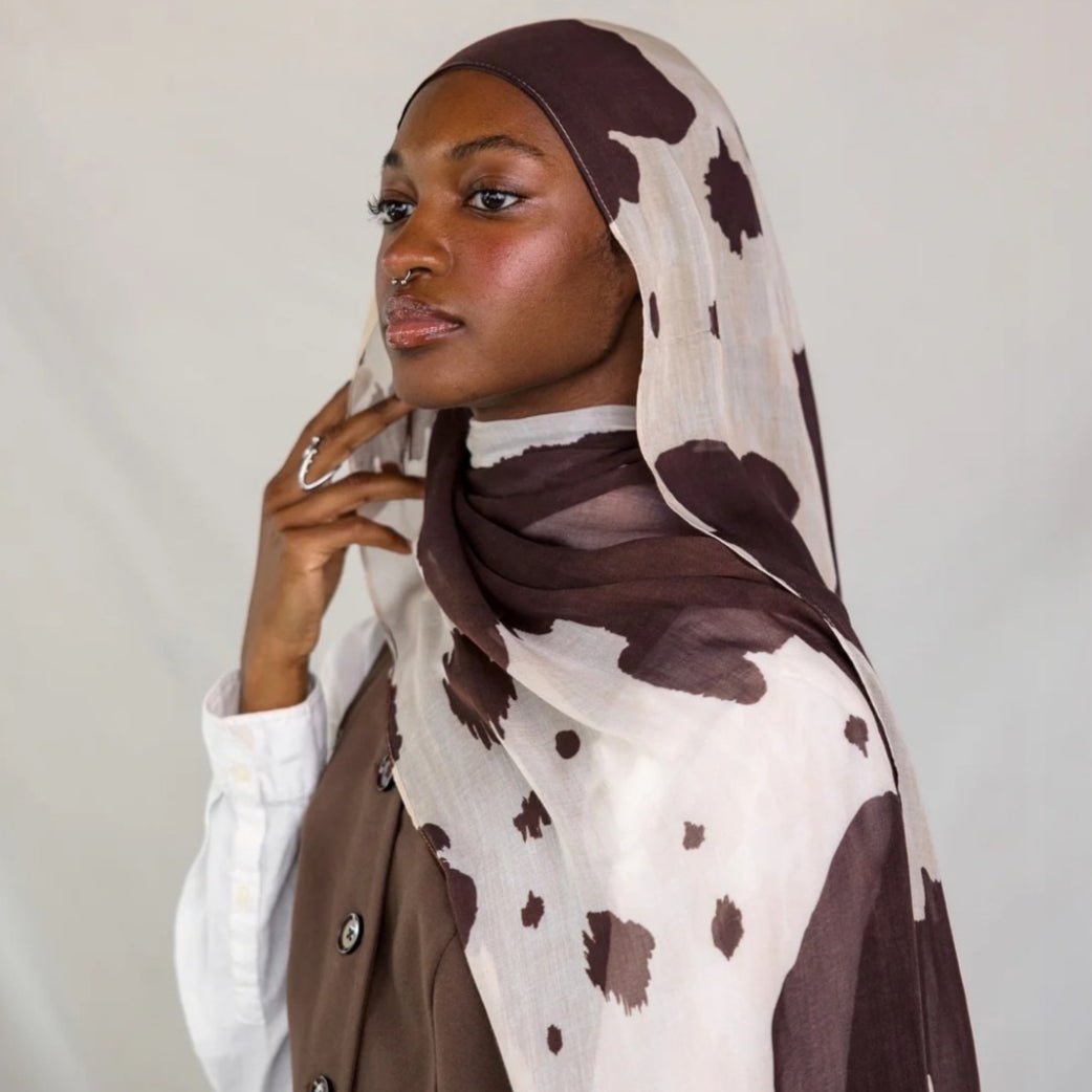 Painted Watercolor Cotton Hijab in Bohemian Style (MH141)