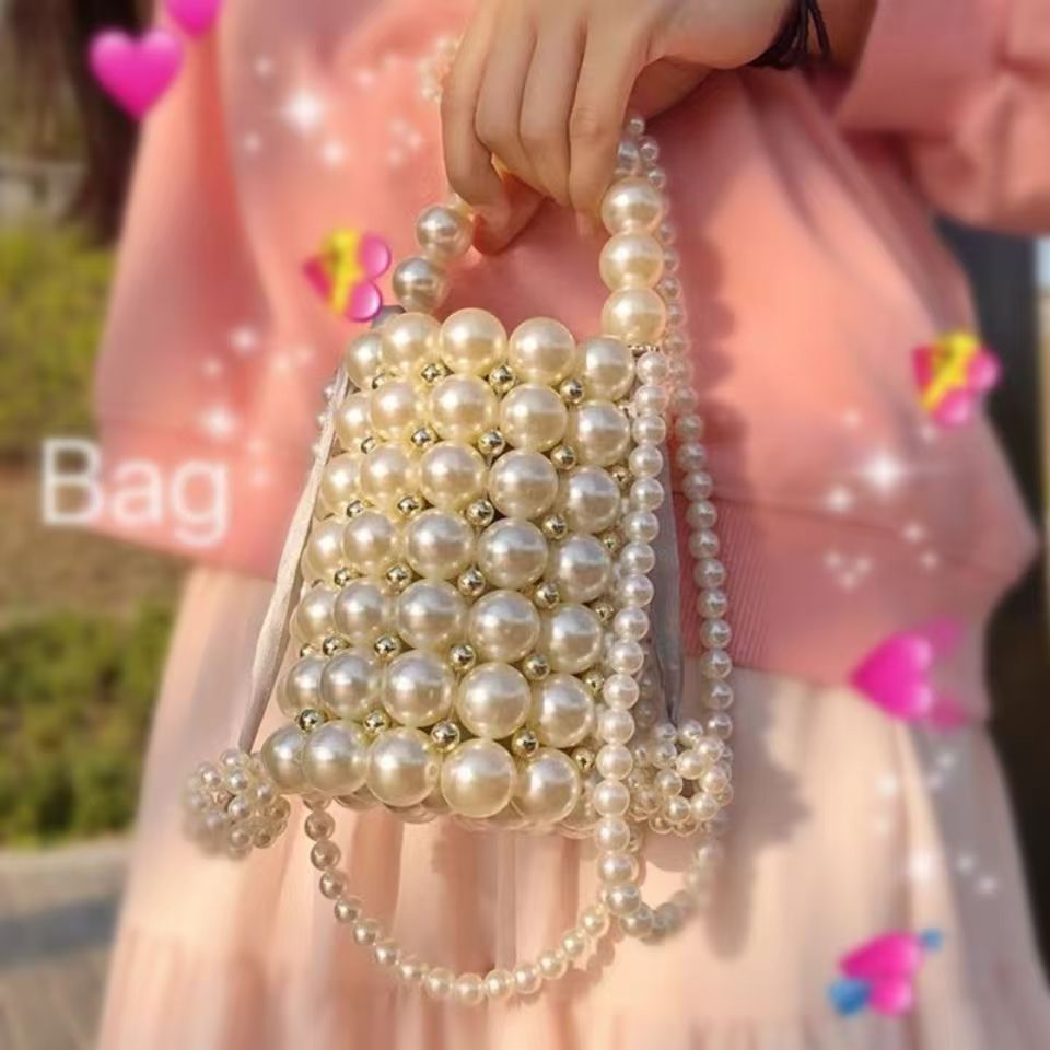 Pearl Bucket Bag | Handmade Beaded Crossbody Bag(MAC364)
