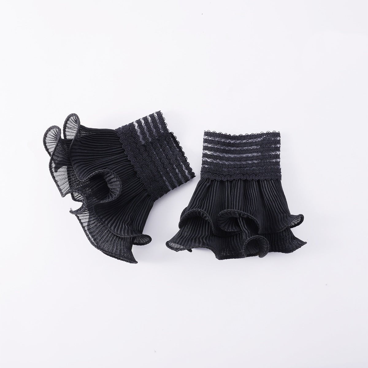 Pearl Embellished Double Ruffle Cuff Sleeves (MAC420)