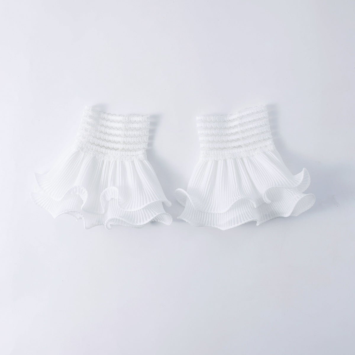 Pearl Embellished Double Ruffle Cuff Sleeves (MAC420)