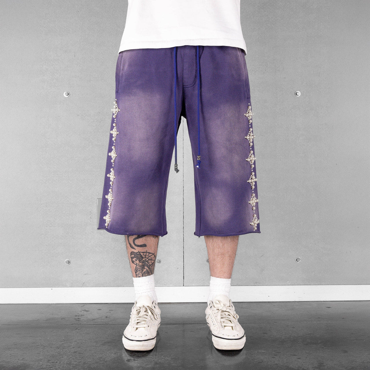 Commons Pearled Star Sweatshort Vintage Navy