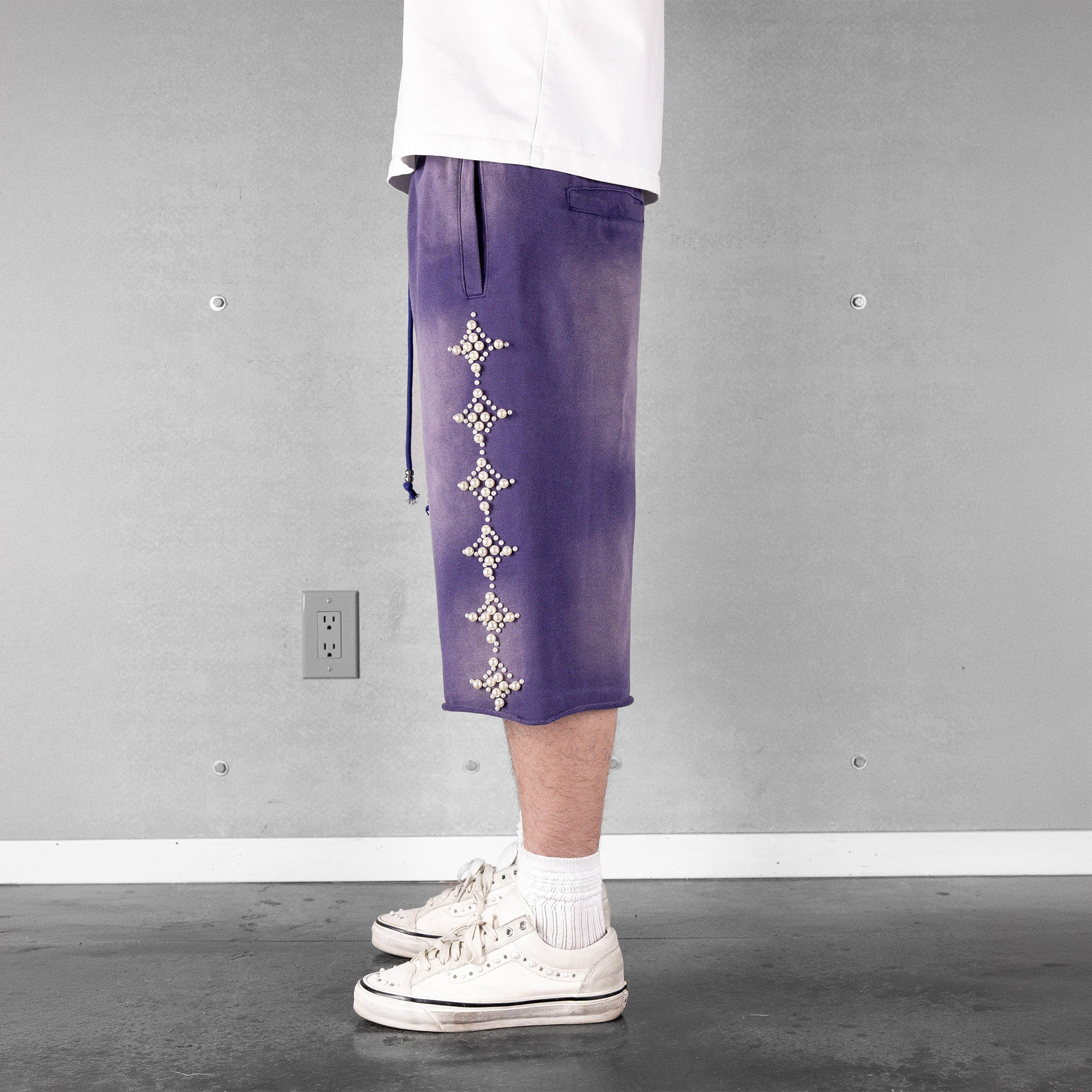 Commons Pearled Star Sweatshort Vintage Navy