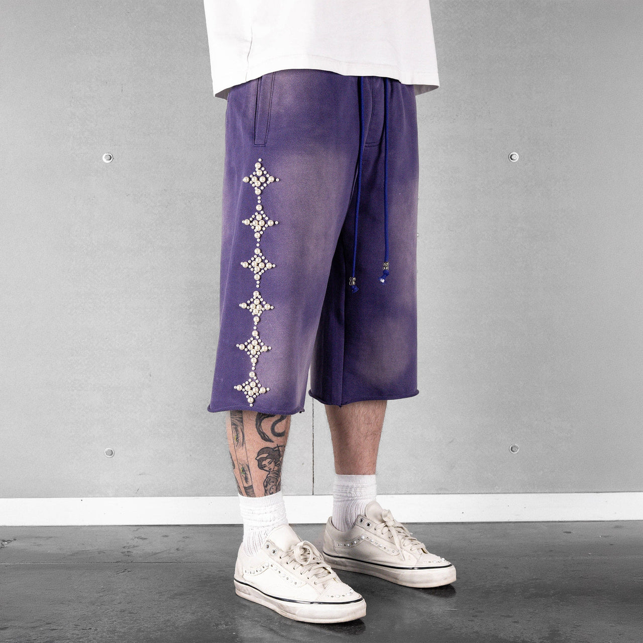 Commons Pearled Star Sweatshort Vintage Navy