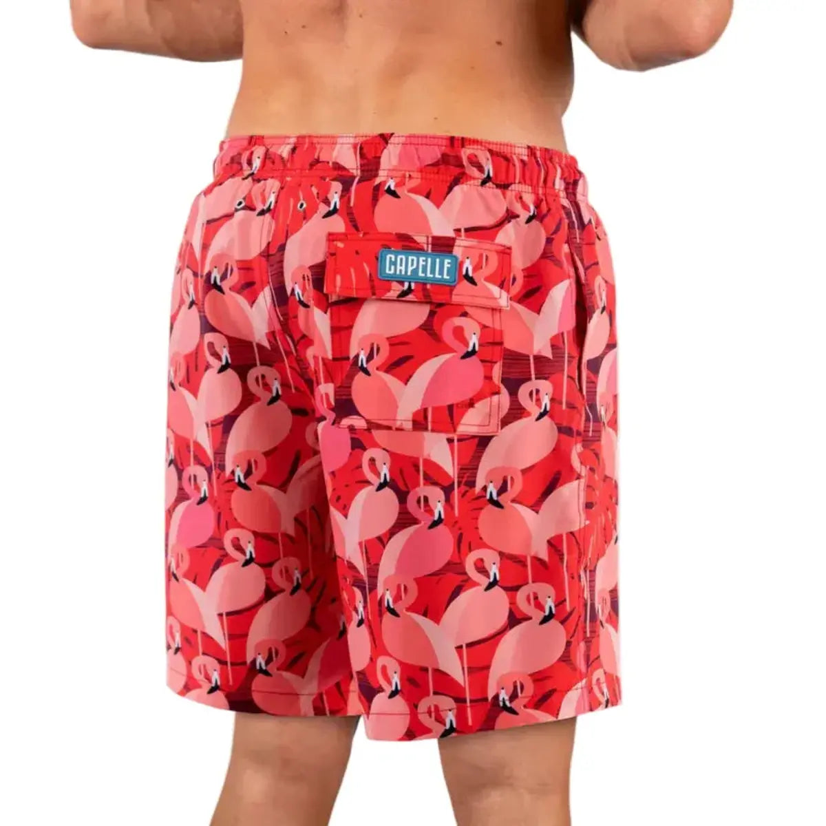 Men’s Premium Compression-Lined Hybrid Shorts – Pink Flamingos