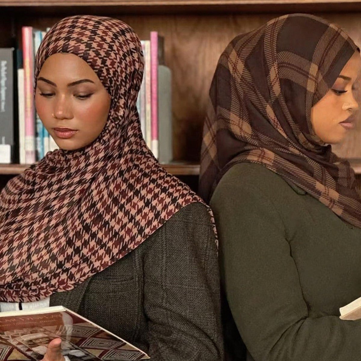 Plaid & Houndstooth Hijab Scarf (MH213)