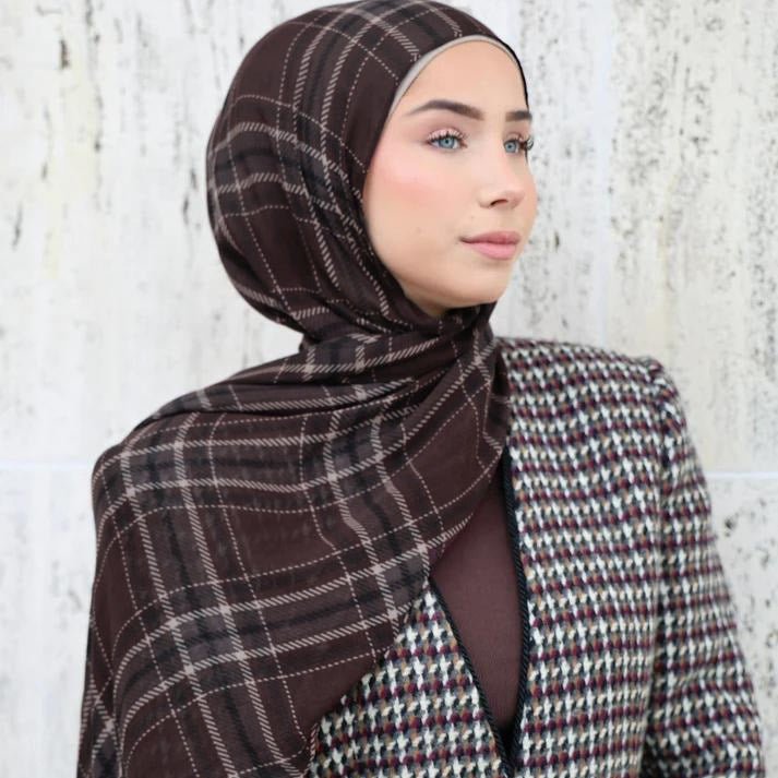 Plaid & Houndstooth Hijab Scarf (MH213)