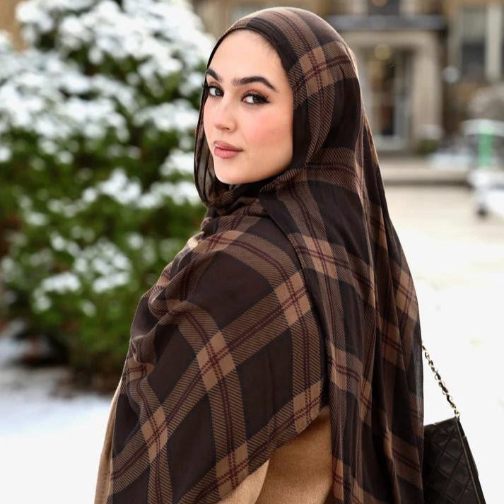 Plaid & Houndstooth Hijab Scarf (MH213)