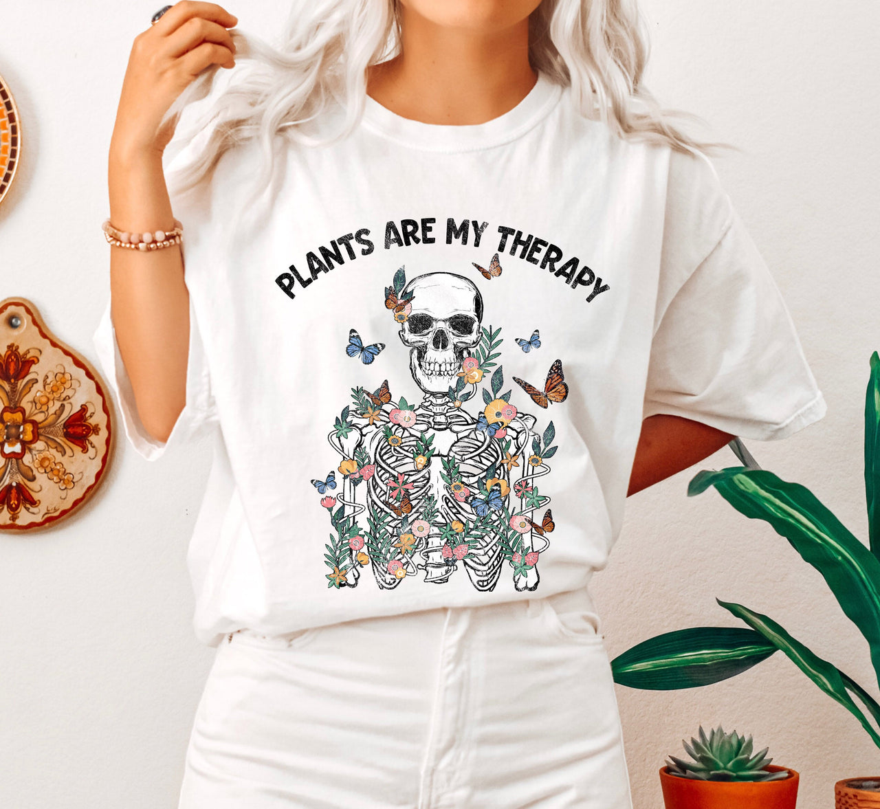 Plants Are My Therapy Comfort Colors Tee For Plant Lovers And Nature Enthusiasts
