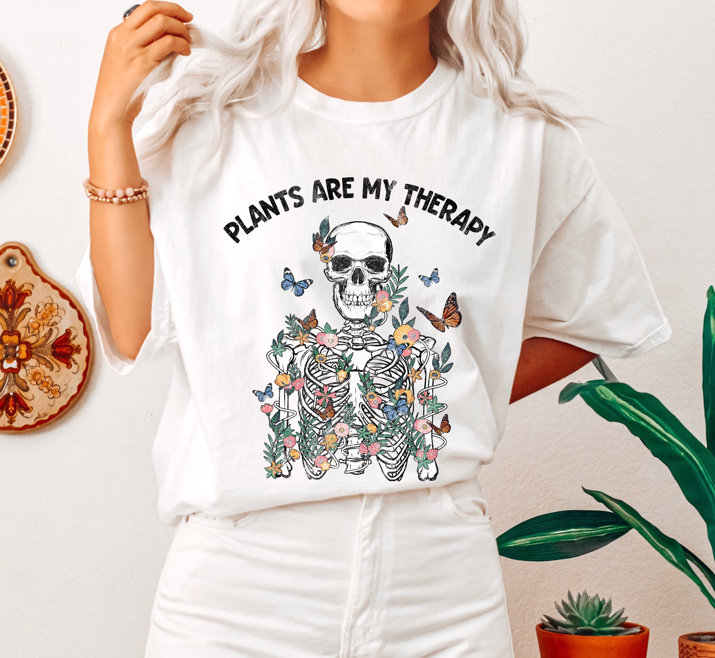 Plants Are My Therapy Comfort Colors Tee For Plant Lovers And Nature Enthusiasts