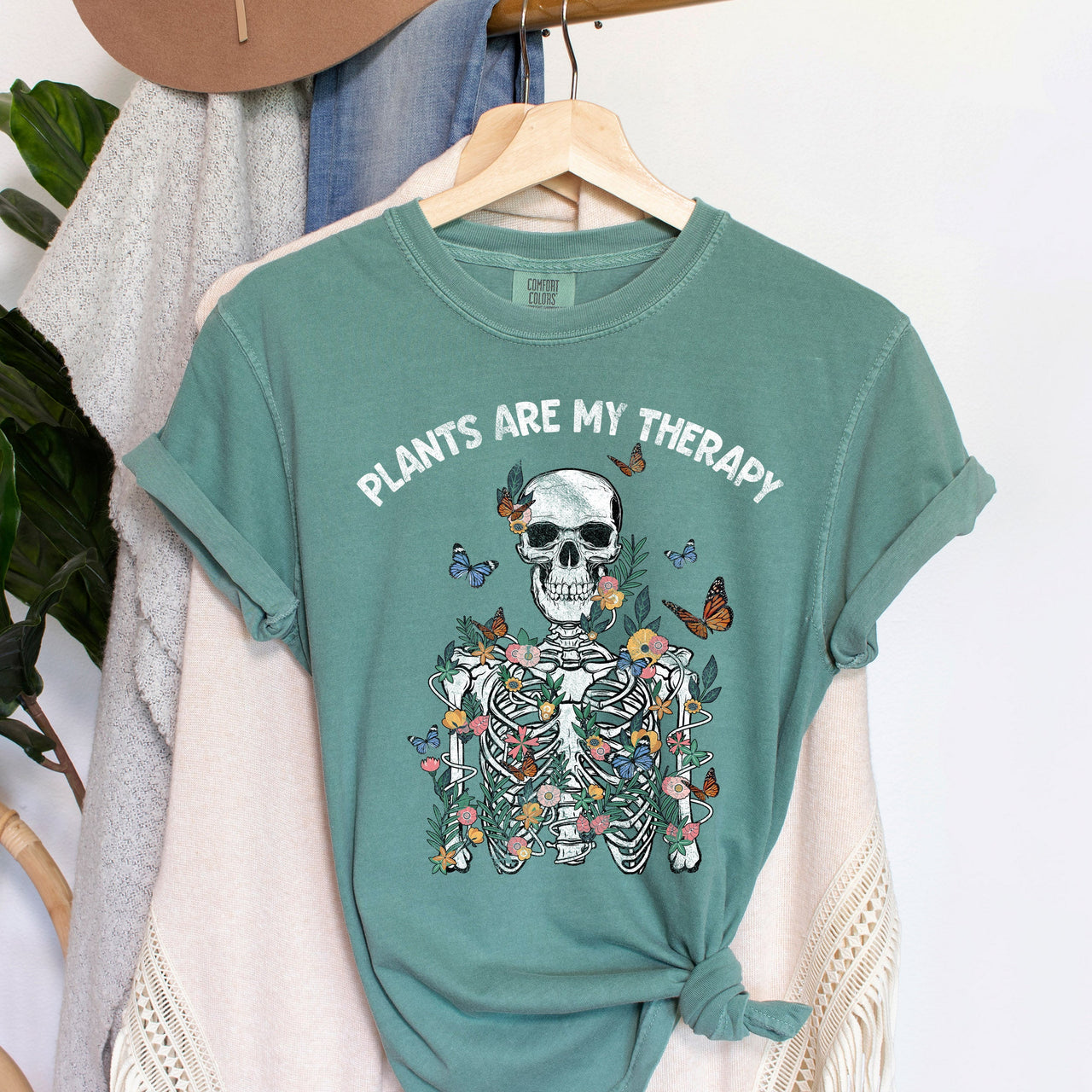 Plants Are My Therapy Plant Lover Wellness Garden Edition For Plant Enthusiasts Comfort Colors Tee
