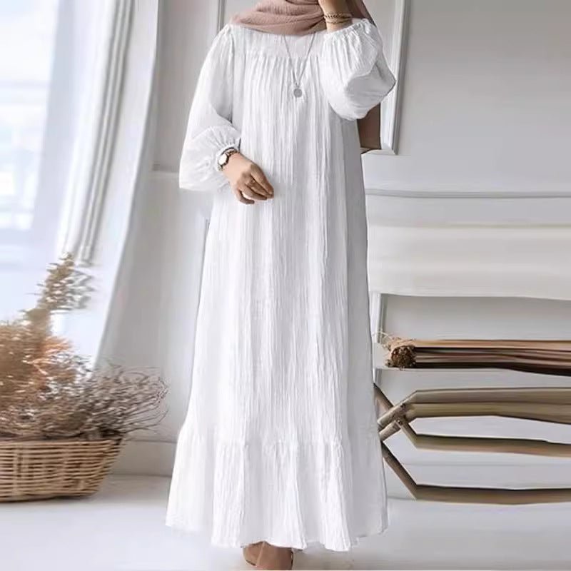 Pleated Ruffled Hem Abaya (MA112)