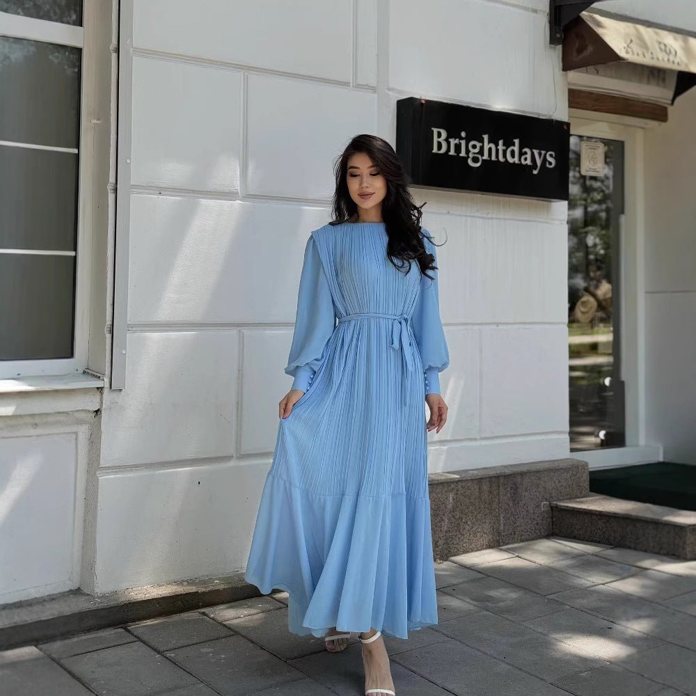 Pleated Tiered Maxi Dress(MS466)