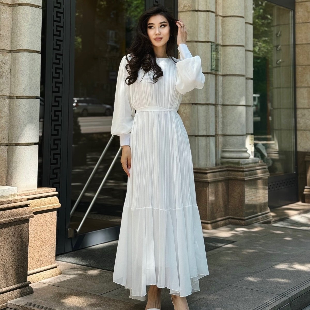Pleated Tiered Maxi Dress(MS466)