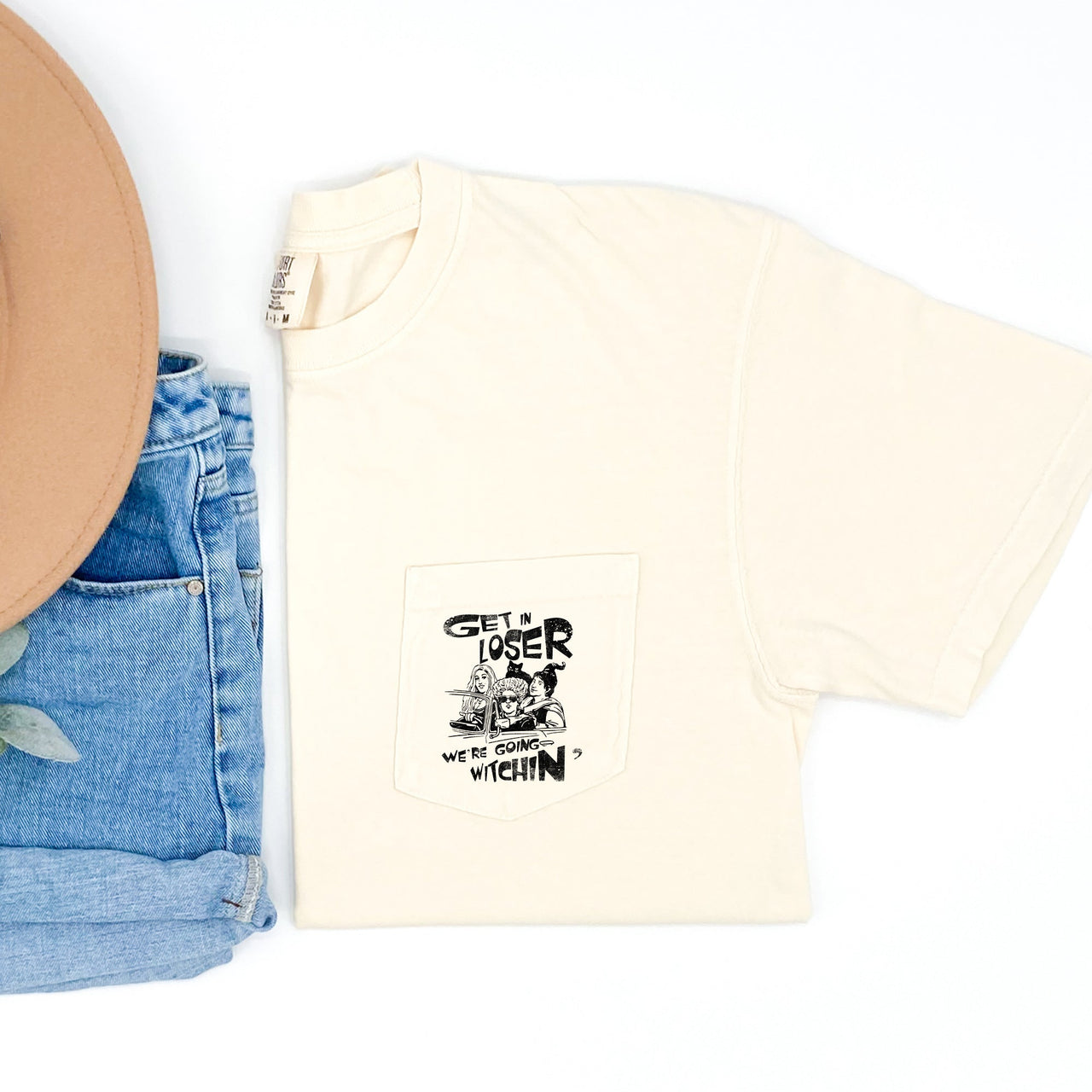 We're Going Witchin' Halloween Pocket Limited Edition Premium Comfort Colors Tee