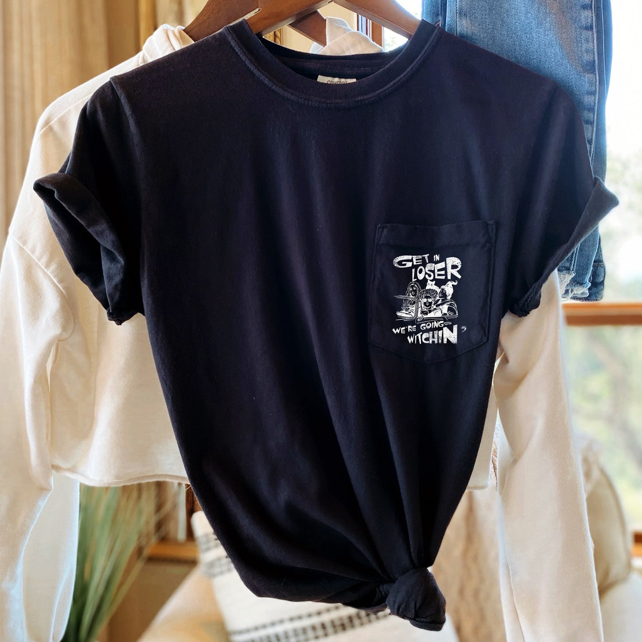 We're Going Witchin' Halloween Pocket Collection Limited Edition Comfort Colors Tee