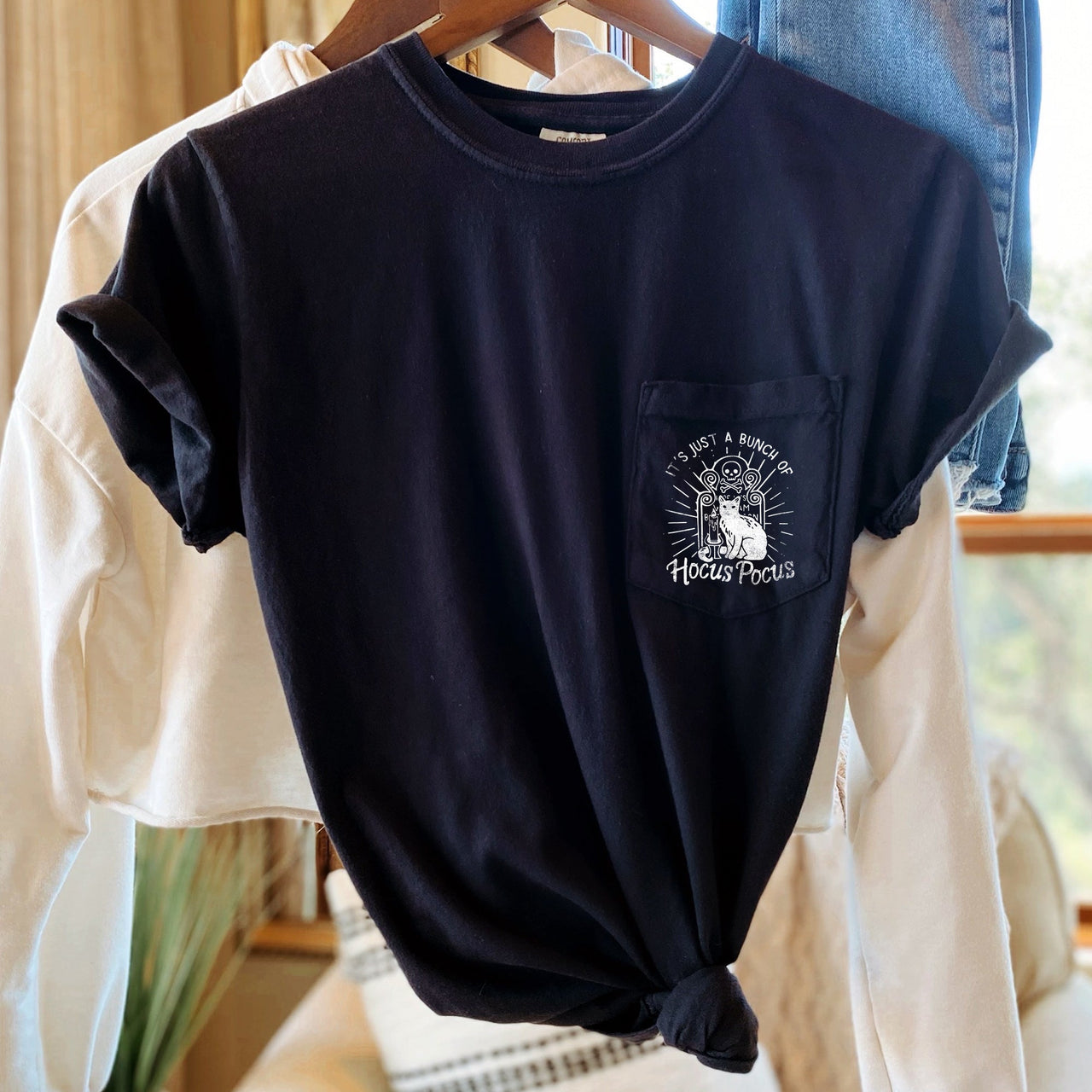It's Just A Bunch Of Hocus Pocus Halloween Pocket Edition Limited Comfort Colors Tee