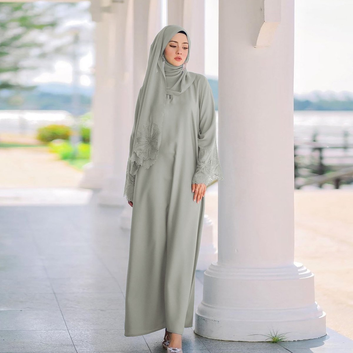 Prayer Abaya with Matching Hijab (MA396)