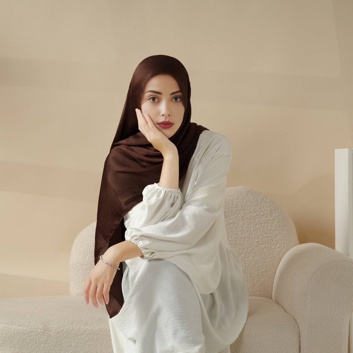 Premium Crinkled Satin Scarf (MH006)