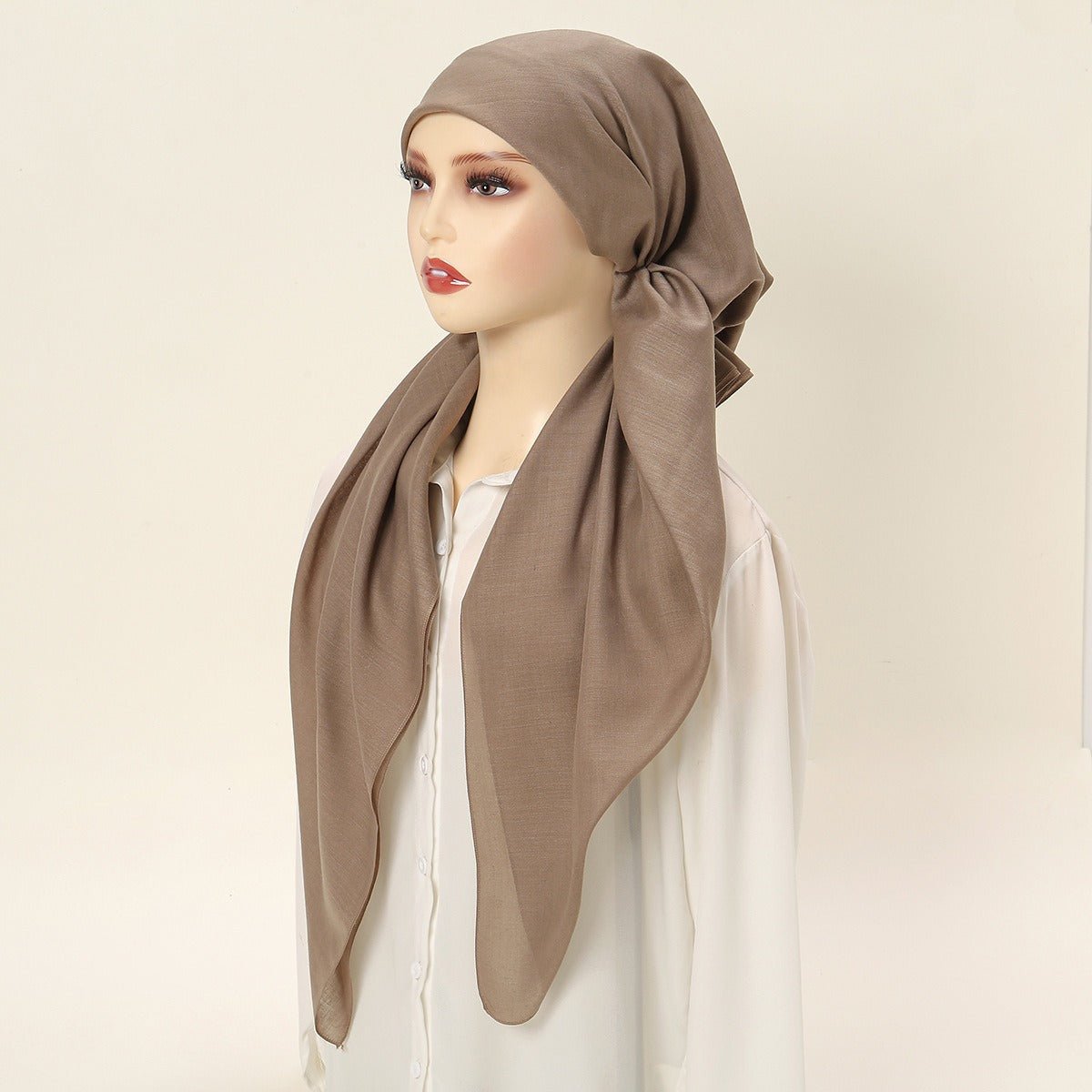 Premium Elastic Turban Caps Triangle Headwrap with Two-Tail Pullover Design (MH118)