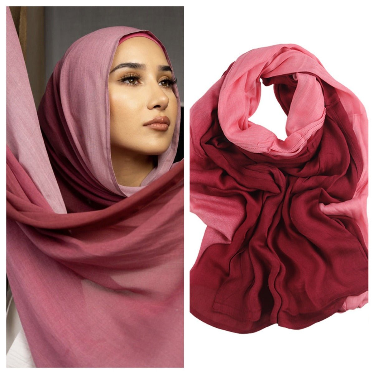 Premium Cotton Headscarves Gradient Hijab Collection(MH123)