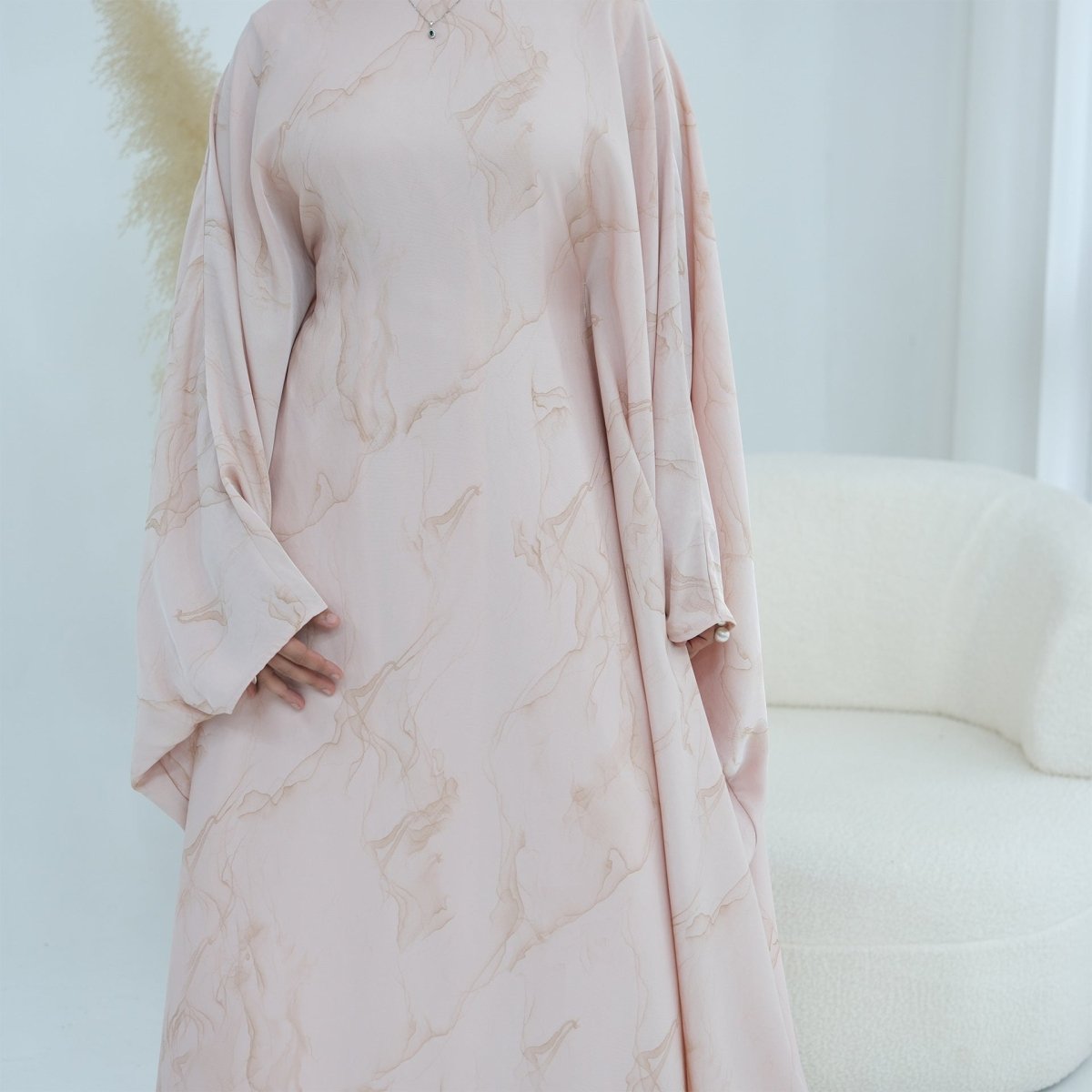 Print Batwing Sleeve Maxi Dress(MA446)